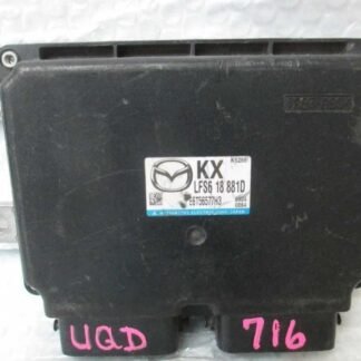 2007 MAZDA 3 ENGINE ECM ELECTRONIC CONTROL MODULE (MOUNTED BY BATTERY), 2.0L, MT, ID LFS6 18881 A THRU E
